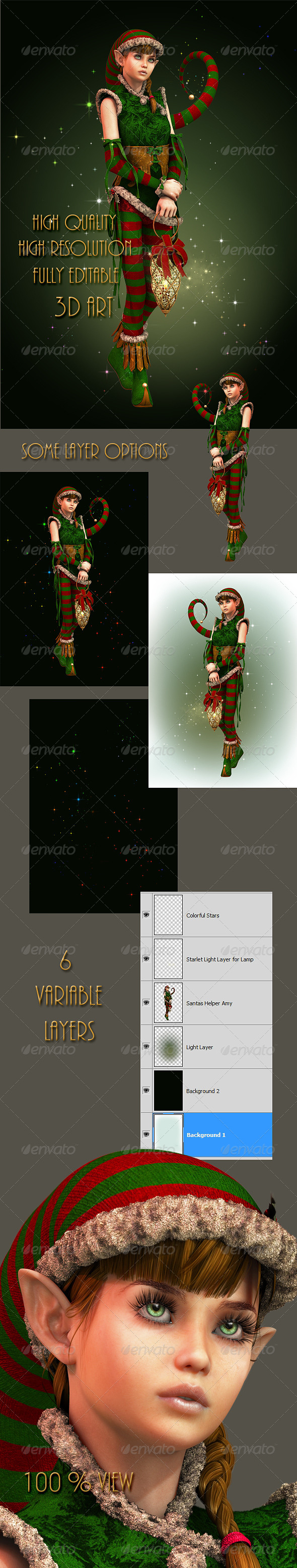 Santas Little Helper Amy - Characters Illustrations
