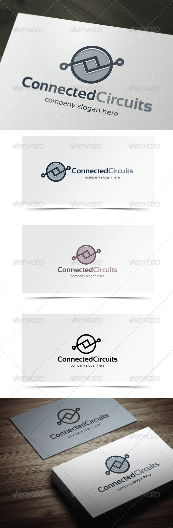 Connected Circuits - Abstract Logo Templates