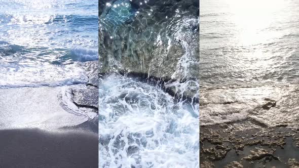 Three in One Vertical Video of the Sea Near the Shore alt