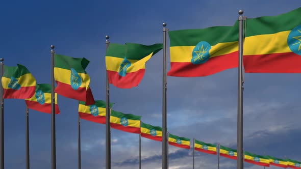 The Ethiopia A Flags Waving In The Wind   - 2K alt