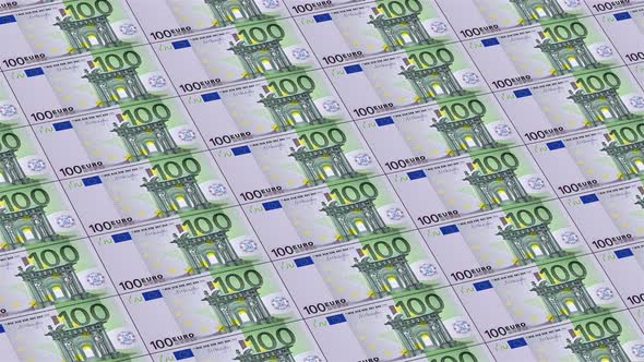 100 Euro Banknote. It’s Moving Left Upwards. Looped Animation. alt