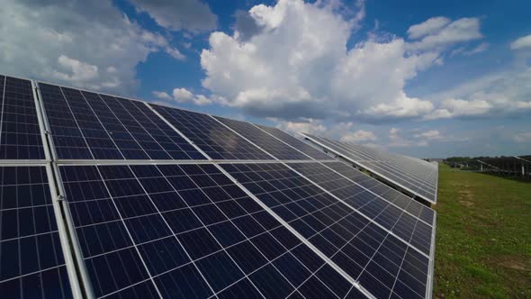 Photovoltaic solar panel on the modern electric power plant alt