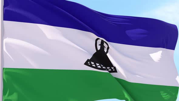 Lesotho Flag Looping Background