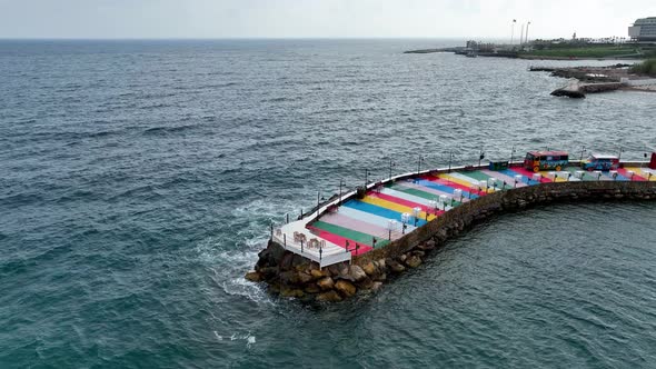 Infrastructure of hotels aerıal vıew Turkey Alanya 4K alt