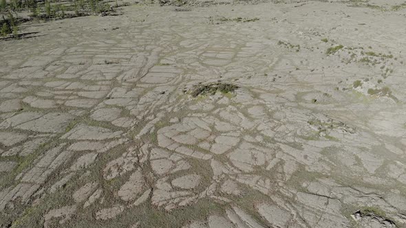 Volcanic Basalt Plateau Formed by Solidifying Lava Rocks alt