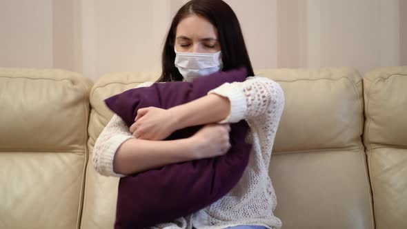 Stressed Young Woman Thinking of Health Problems. alt