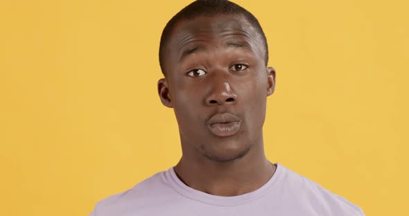 Inspired African American Guy Got Great Idea, Raising Finger Up alt