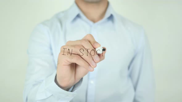 In Stock, Writing On Screen alt