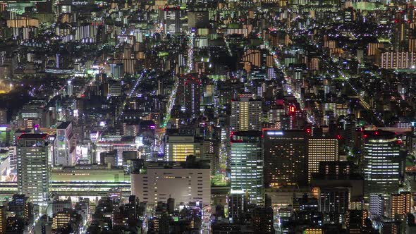 Timelapse Tokyo Cityscape with Street Roads at Night alt