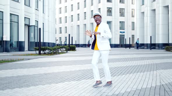 Professional African American dancer in suit alt