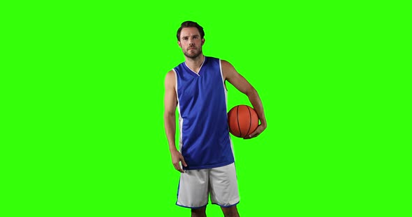 Basketball player on green screen alt