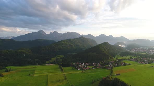 Panorama From the Air Forggensee and Schwangau, Germany, Bavaria alt