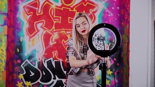 Cute Sexy Girl Dancing Tik Tok in Studio