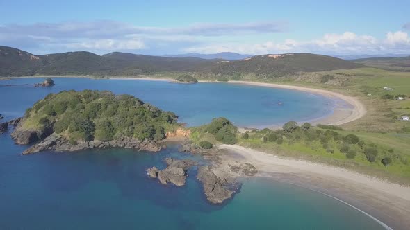 Aerial footage of a beautiful bay