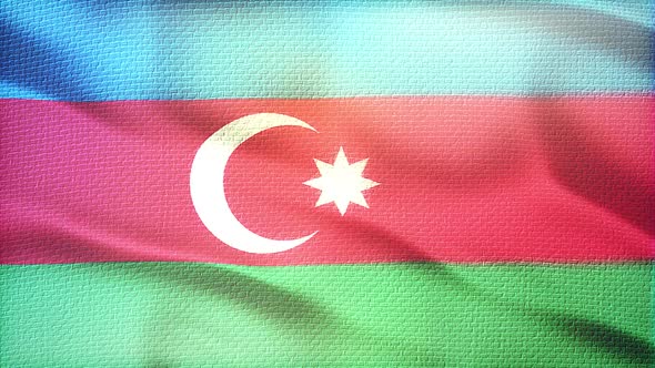 Waving Azerbaijan Flag
