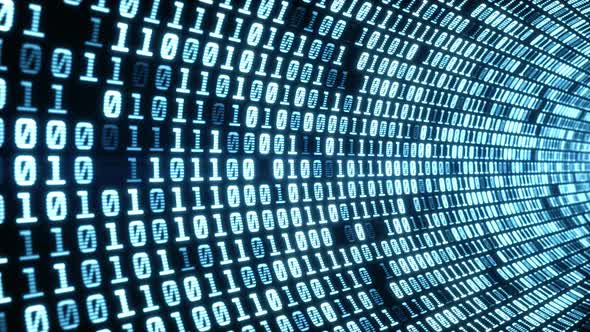 Digital Binary Tunnel Blue