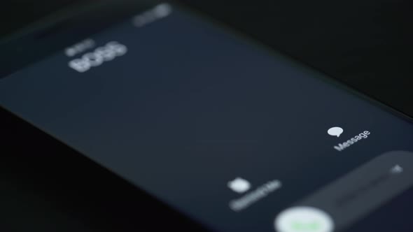 Incoming Call By Boss on the Smartphone Screen. Focus Moving To Remind Me alt