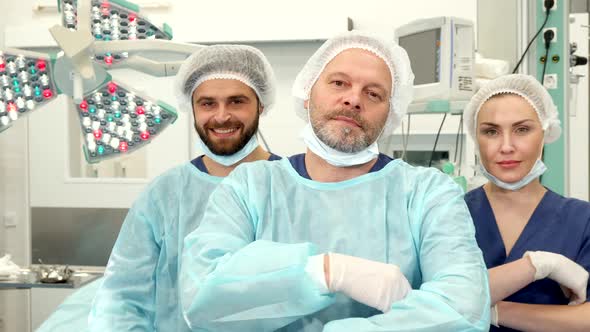 Surgical Team Poses at the Surgery Room