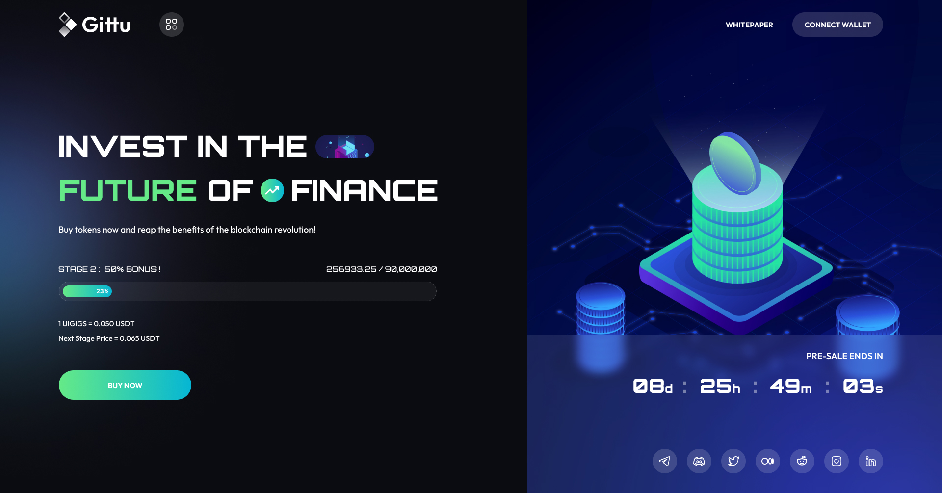 Gittu - ICO/IDO/IGO Token Presale Template With Smart Contract (React  JS+Solidity)