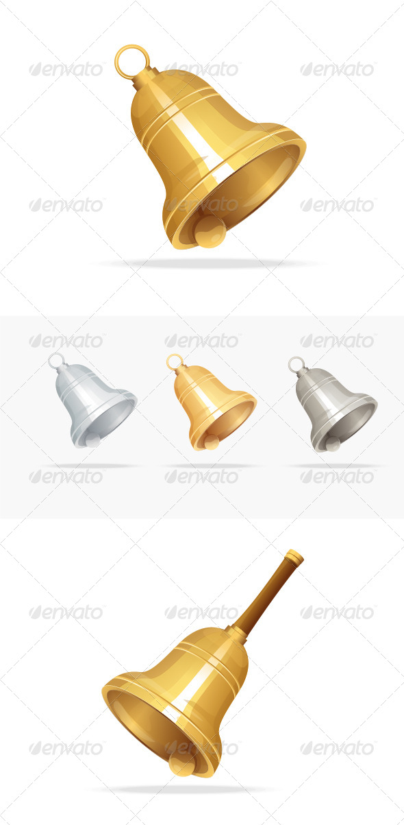 Christmas Bell Set on White Background - Christmas Seasons/Holidays