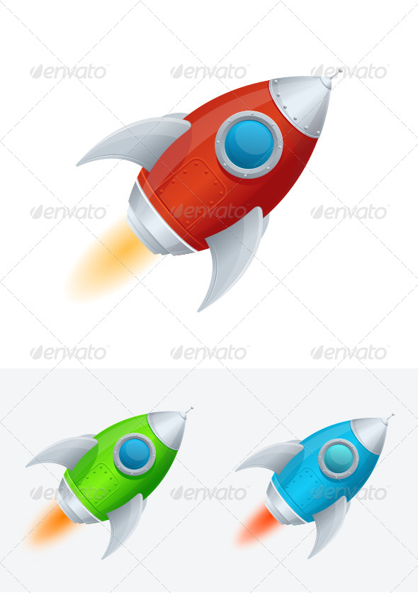 Comic Cartoon Rocket Space Ship - Miscellaneous Characters