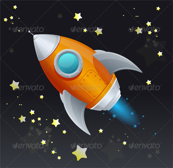 Comic Cartoon Rocket Space Ship - Miscellaneous Characters