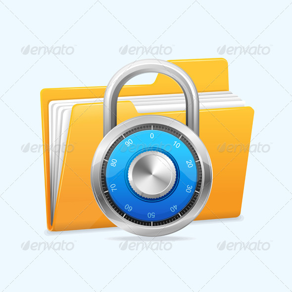 Yellow Computer Folder and Combination Lock. - Concepts Business