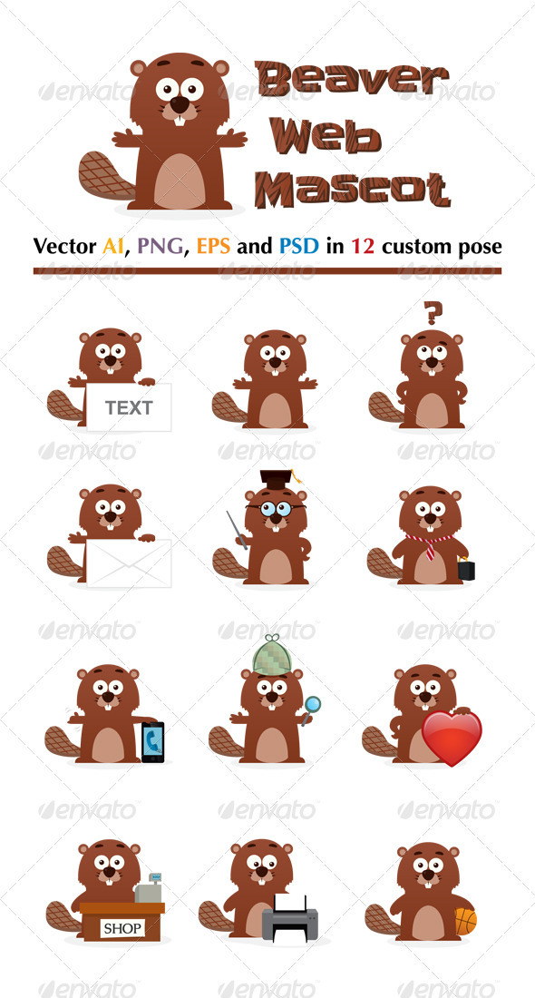 Beaver Web Mascot - Animals Characters