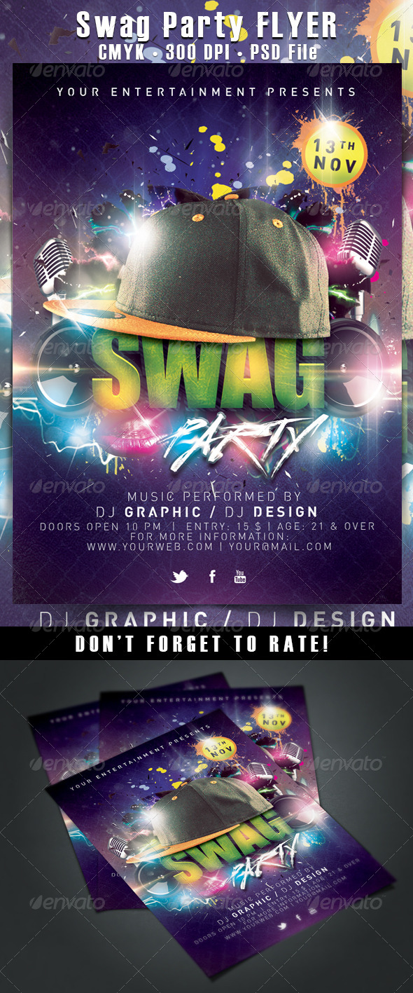 Swag/Hiphop Party Flyer - Clubs & Parties Events