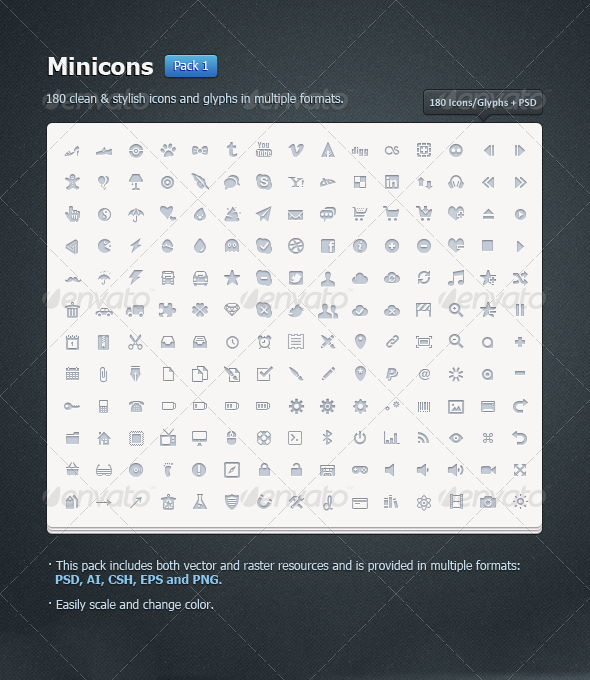 Minicons Pack 1 (180 icons / .CSH included) - Web Icons