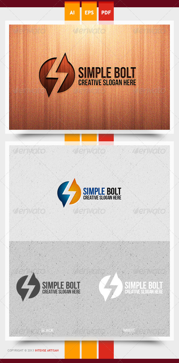 Simple Bolt Logo Template - Letters Logo Templates