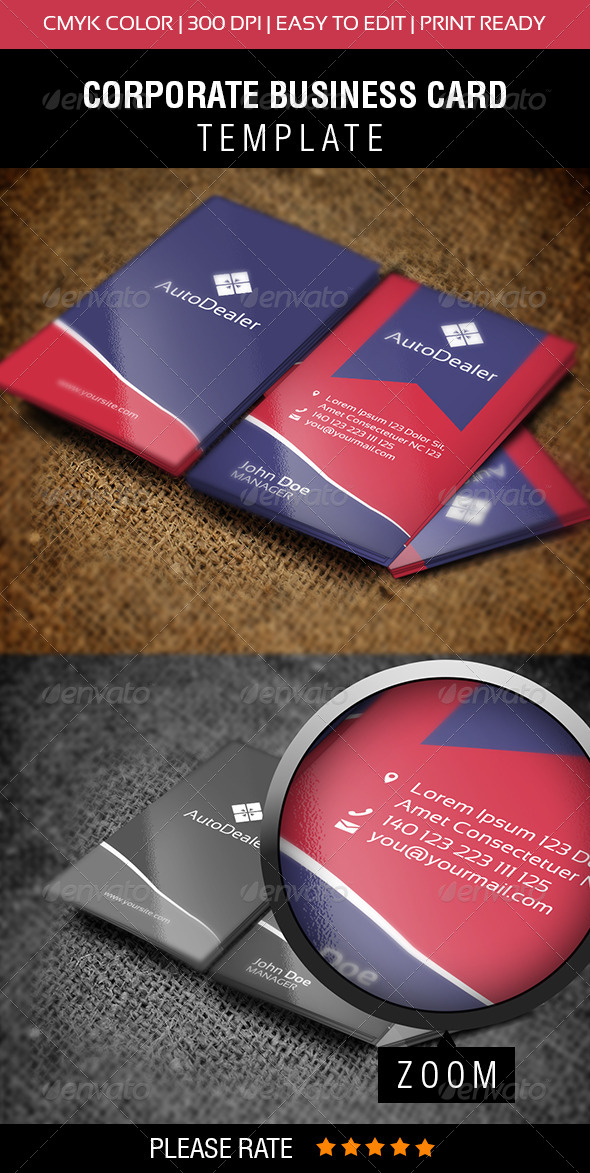 AutoDealer Business Card - Corporate Business Cards