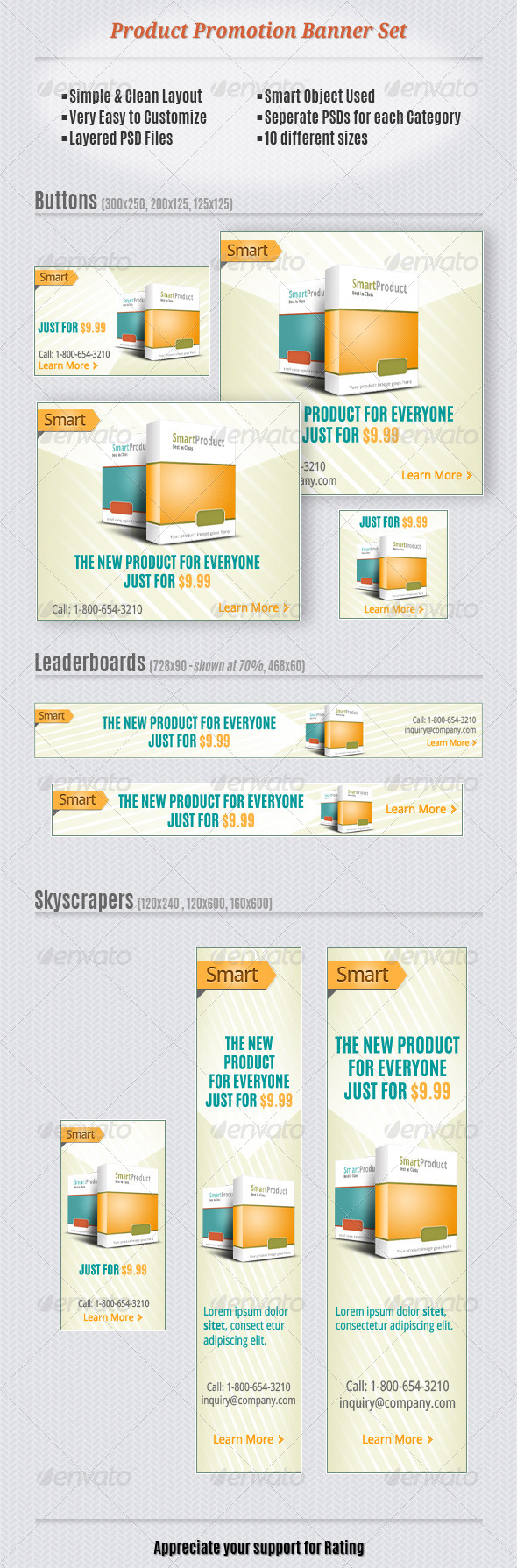 Product Promotion Banner Set - Banners & Ads Web Elements