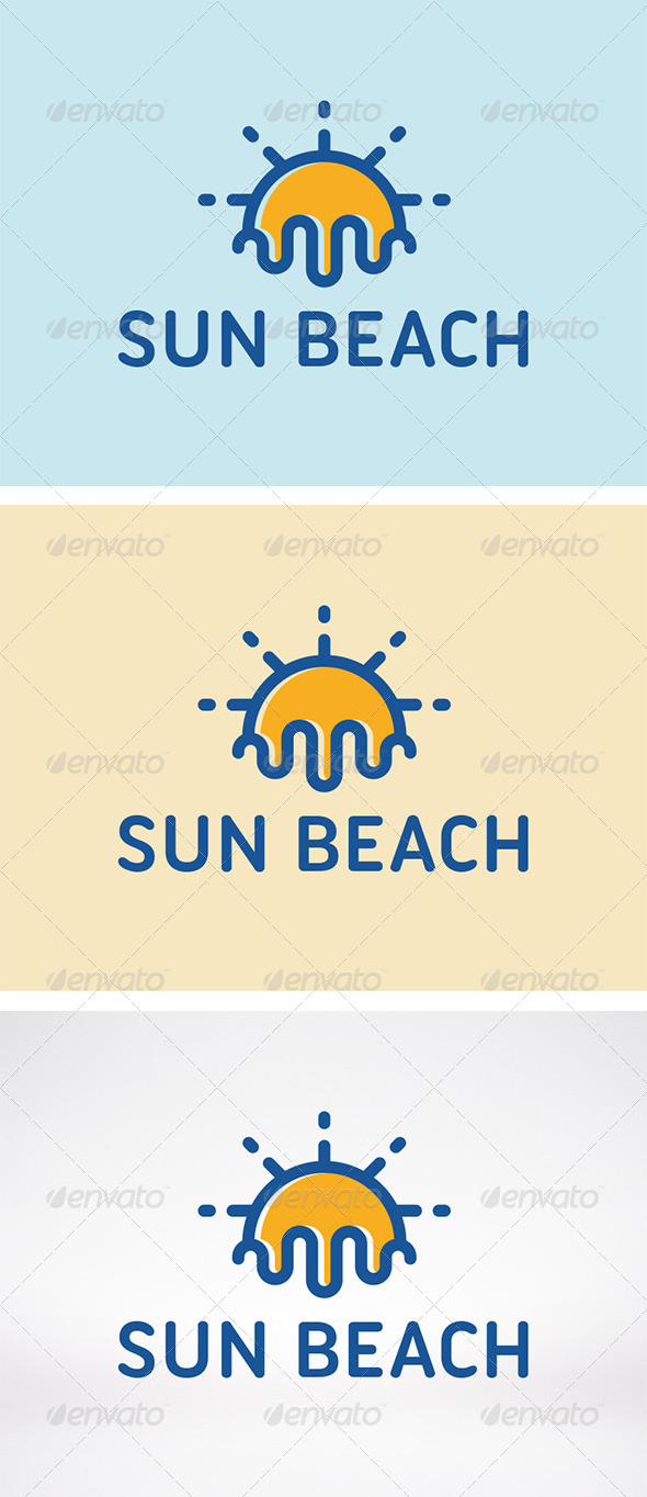 Sun Beach Logo Template - Nature Logo Templates