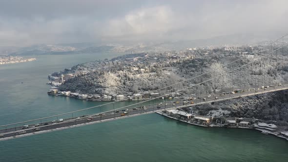 Aerial view of Rumeli Hisari Castle and the Bosphorus alt