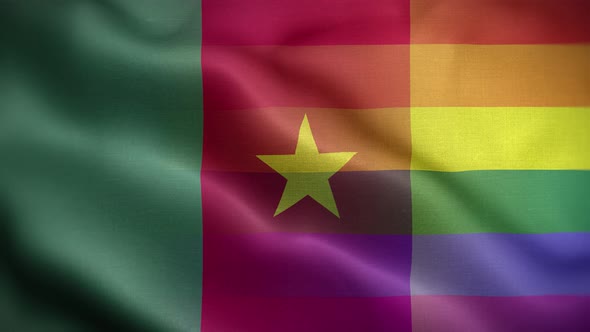 LGBT Cameroon Flag Loop Background 4K alt