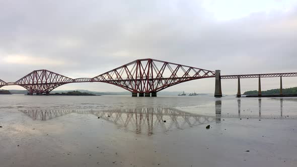 A Bridge Spanning the Forth of Firth in Edinburgh Scotland alt