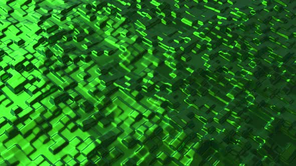 Abstract background with green grid smooth squares alt
