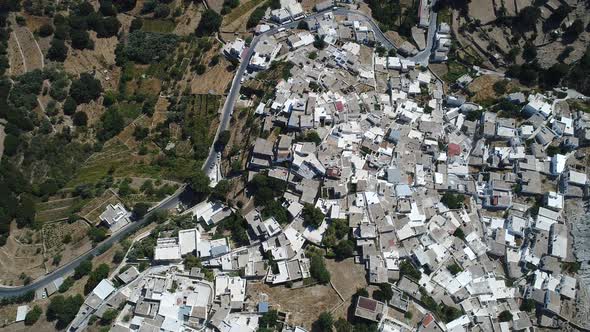 Koronida village on the island of Naxos in the Cyclades in Greece seen from t alt
