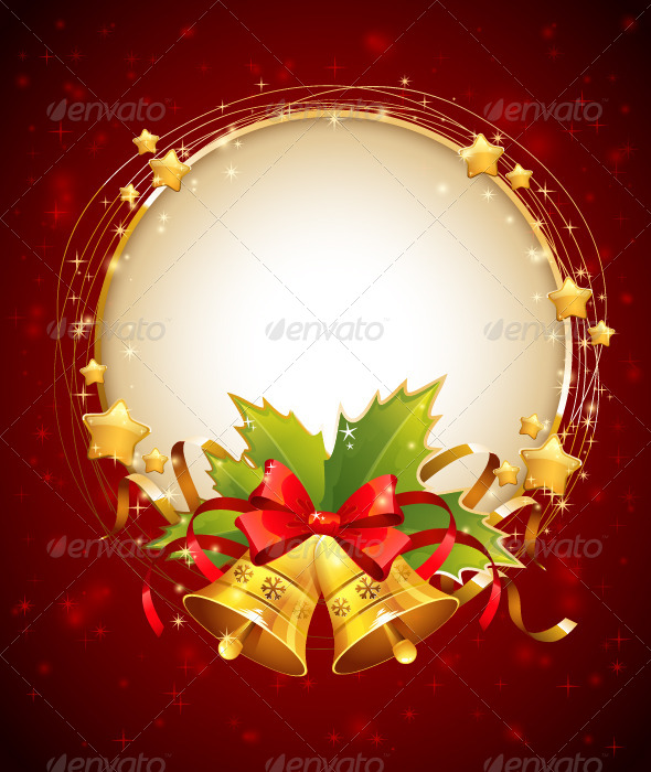 Christmas Decorative Congratulation Card with Bell - Christmas Seasons/Holidays