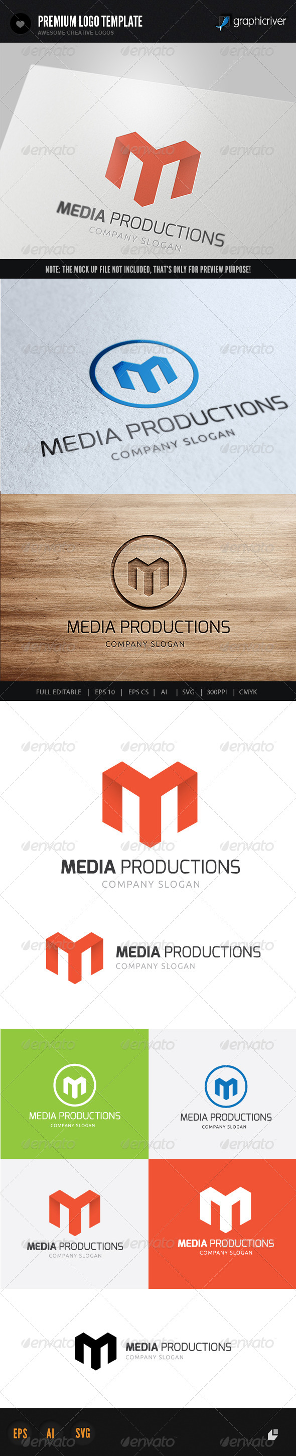 Media Productions Logo - Letters Logo Templates