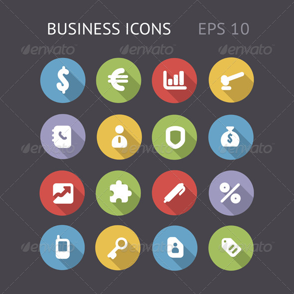 Flat Icons For Business - Business Icons