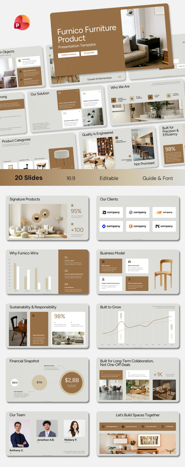 Furnico Furniture Product Presentation PowerPoint Template