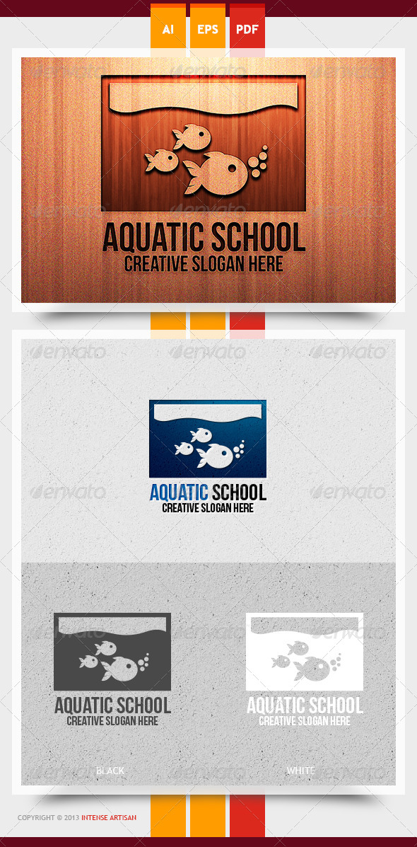 Aquatic School Logo Template - Animals Logo Templates