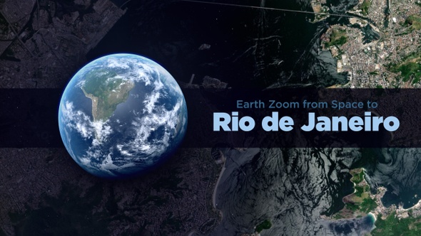 Rio De Janeiro (Brazil) Earth Zoom to the City from Space