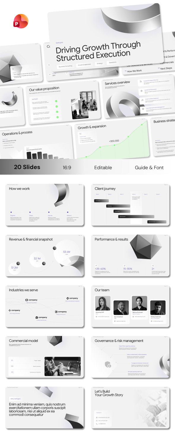 Ventupro Business Company Presentation PowerPoint Template