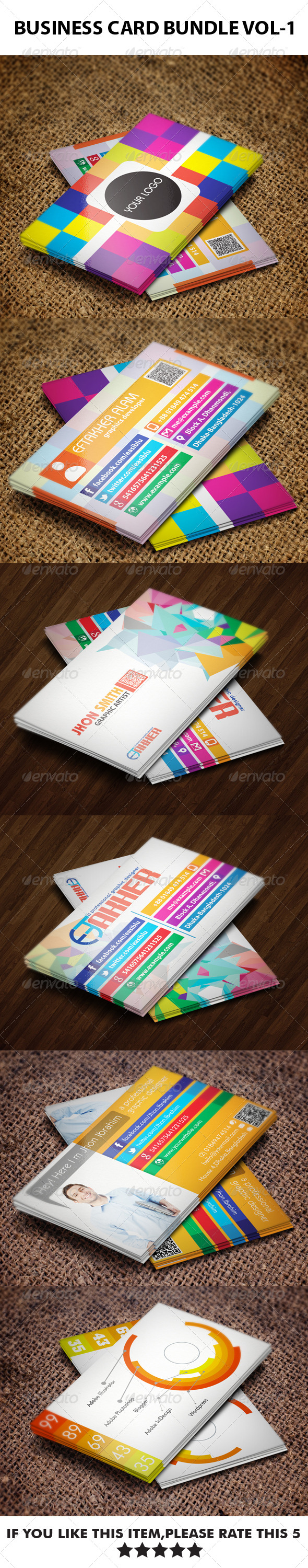3 in 1 Business Cards Bundle VOL-1 - Business Cards Print Templates