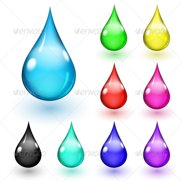 Multicolored Drops - Decorative Symbols Decorative