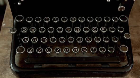 Old Antique Manual Typewriter on the Table of the Writer. alt