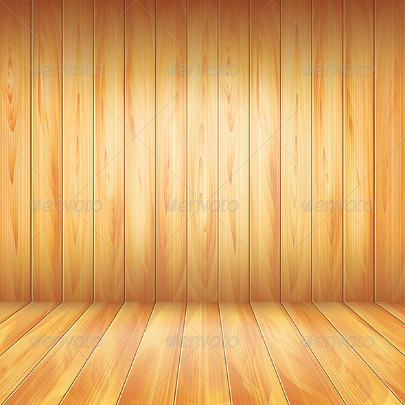 Wood Wall and Floor, Vector Background - Buildings Objects